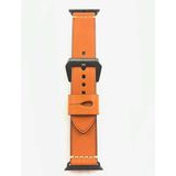Leren bandje Oranje met klassieke zwarte gesp voor Apple Watch 42mm |44mm Iwatch Series 1/2/3/4/5/6 Oranje 42 mm - 44 mm