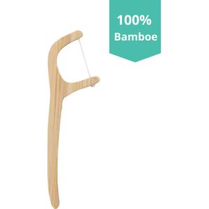 Love2Smile - Tandenflossers - Natuurlijke Munt Bamboe Houtskool - 10 Stuks
