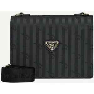 Umhängetasche  schwarz  Canvas mit Leder