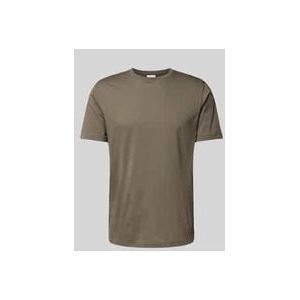 T-Shirt mit geripptem Rundhalsausschnitt