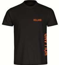 multifanshop Kinder T-Shirt - Holland - Brust & Seite - Druck orange - Kind