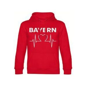 multifanshop Kapuzen Sweatshirt - Bayern - Herzschlag - Druck weiß - Hoodie