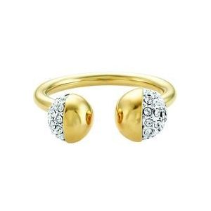 Buckley London Ring Messing vergoldet mit Kristallen