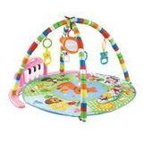 Chipolino Spielbogen, Krabbeldecke Happy Känguru Piano Spiegel 4 hängende Tiere rosa