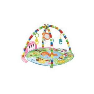 Chipolino Spielbogen, Krabbeldecke Happy Känguru Piano Spiegel 4 hängende Tiere rosa