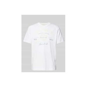 Regular Fit T-Shirt aus reiner Baumwolle mit Label Print