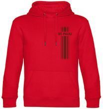 multifanshop Kapuzen Sweatshirt - St. Pauli - Streifen - Druck braun - Hoodie
