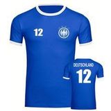 multifanshop Kontrast T-Shirt - Deutschland - Adler Retro Trikot 12 - Druck weiß - Männer