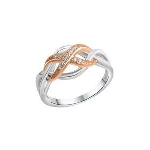 Zeeme Silber Ring Silber 925 zweifarbig mit Unendlichkeits-Motiv