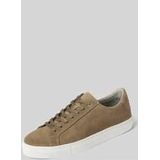 Ledersneaker mit Label-Detail Modell 'Summer'