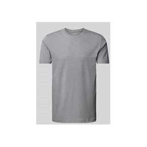 T-Shirt mit geripptem Rundhalsausschnitt