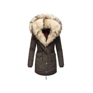 NAVAHOO Damen Wintermantel Dicker Winterparka mit 2 Kunstpelz-Kapuzen Sweety