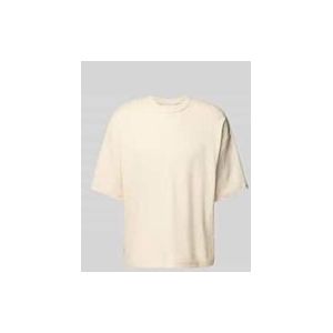 Oversized T-Shirt mit geripptem Rundhalsausschnitt