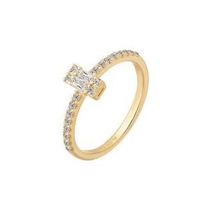 cai Ring 925 Sterling Silber gelb vergoldet mit Zirkonia