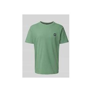T-Shirt mit Strukturmuster und Rundhalsausschnitt