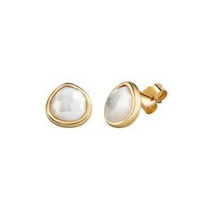 Zeeme Gemstones Ohrringe Silber 925 vergoldet mit weißem Perlmutt