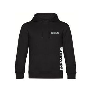multifanshop Kapuzen Sweatshirt - Deutschland - Brust & Seite - Druck weiß - Hoodie