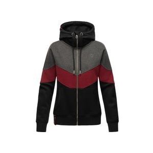 NAVAHOO Damen Kapuzensweatjacke Sportliche Damen Sweatjacke im Coloblocking-Stil Honigperle