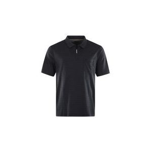 Hajo Shirt Gestreiftes Kurzarm-Poloshirt Softknit mit verdecktem Reißverschluss und Brusttasche in Regular Fit