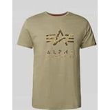 T-Shirt mit Label-Print
