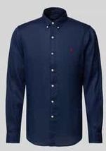 Slim Fit Leinenhemd mit Button-Down-Kragen