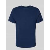 T-Shirt mit geripptem Rundhalsausschnitt Modell 'Dinton'