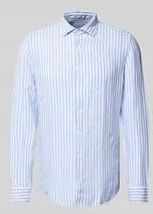 Slim Fit Business-Hemd aus Leinen mit Kentkragen