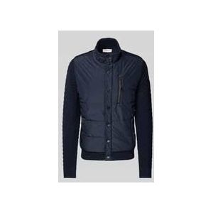 Regular Fit Strick-Steppjacke mit Strukturmuster auf den Ärmeln