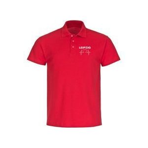 multifanshop Poloshirt - Leipzig - Herzschlag - Druck weiß - Polo