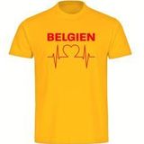 multifanshop Herren T-Shirt - Belgien - Herzschlag - Druck rot - Männer