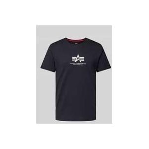 T-Shirt mit Label-Print