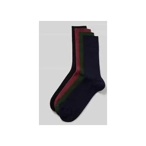 Socken mit Strukturmuster Modell 'Ribbed Dark' im 4er-Pack