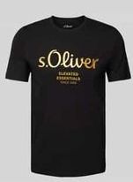 Regular Fit T-Shirt aus reiner Baumwolle mit Statement-Label-Print