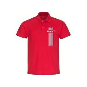 multifanshop Poloshirt - Mainz - Streifen - Druck weiß - Polo