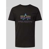 T-Shirt mit Label-Print