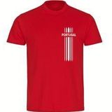 multifanshop Herren T-Shirt - Portugal - Streifen - Druck weiß - Männer