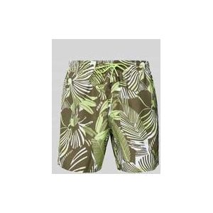 Relaxed Fit Badeshorts mit Label-Badge Modell 'Piranha'