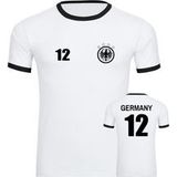 multifanshop Kontrast T-Shirt - Germany - Adler Retro Trikot 12 - Druck schwarz - Männer