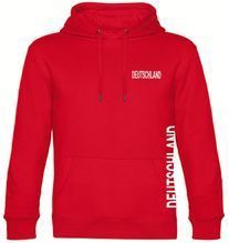 multifanshop Kapuzen Sweatshirt - Deutschland - Brust & Seite - Druck weiß - Hoodie
