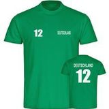 multifanshop Herren T-Shirt - Deutschland - Trikot Nummer 12 - Druck weiß - Männer