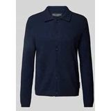 Regular Fit Strickjacke aus strukturiertem Baumwoll-Mix