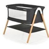 Moni Beistellbett Kalinihta Matratze mit Reißverschluss, Moskitonetz, Holzdruck schwarz