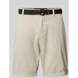 Regular Fit Chinoshorts mit Gürtel