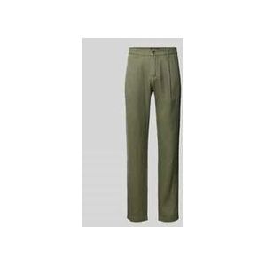 Tapered Leinenhose mit Bundfalte Modell 'OSBY JOGGER'