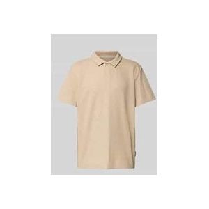 Regular Fit Ripp Poloshirt mit Stretch-Anteil