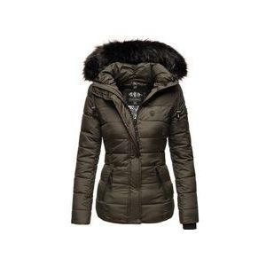 NAVAHOO Damen Modische Winterjacke Steppjacke mit Kunstpelz Kapuze Zuckerbiene