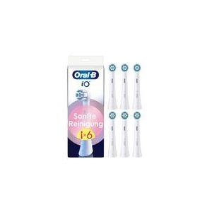 Oral-B iO Sanfte Reinigung, Original Aufsteckbürsten, geeignet für empfindliches Zahnfleisch, Weiß, 6 Stück