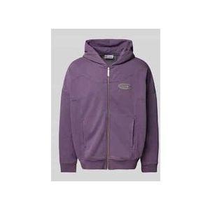Oversized Sweatjacke mit Label-Stitching
