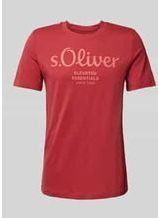 Regular Fit T-Shirt aus reiner Baumwolle mit großem Label Print