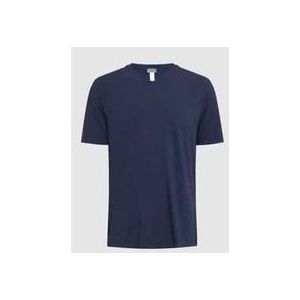T-Shirt mit geripptem V-Ausschnitt